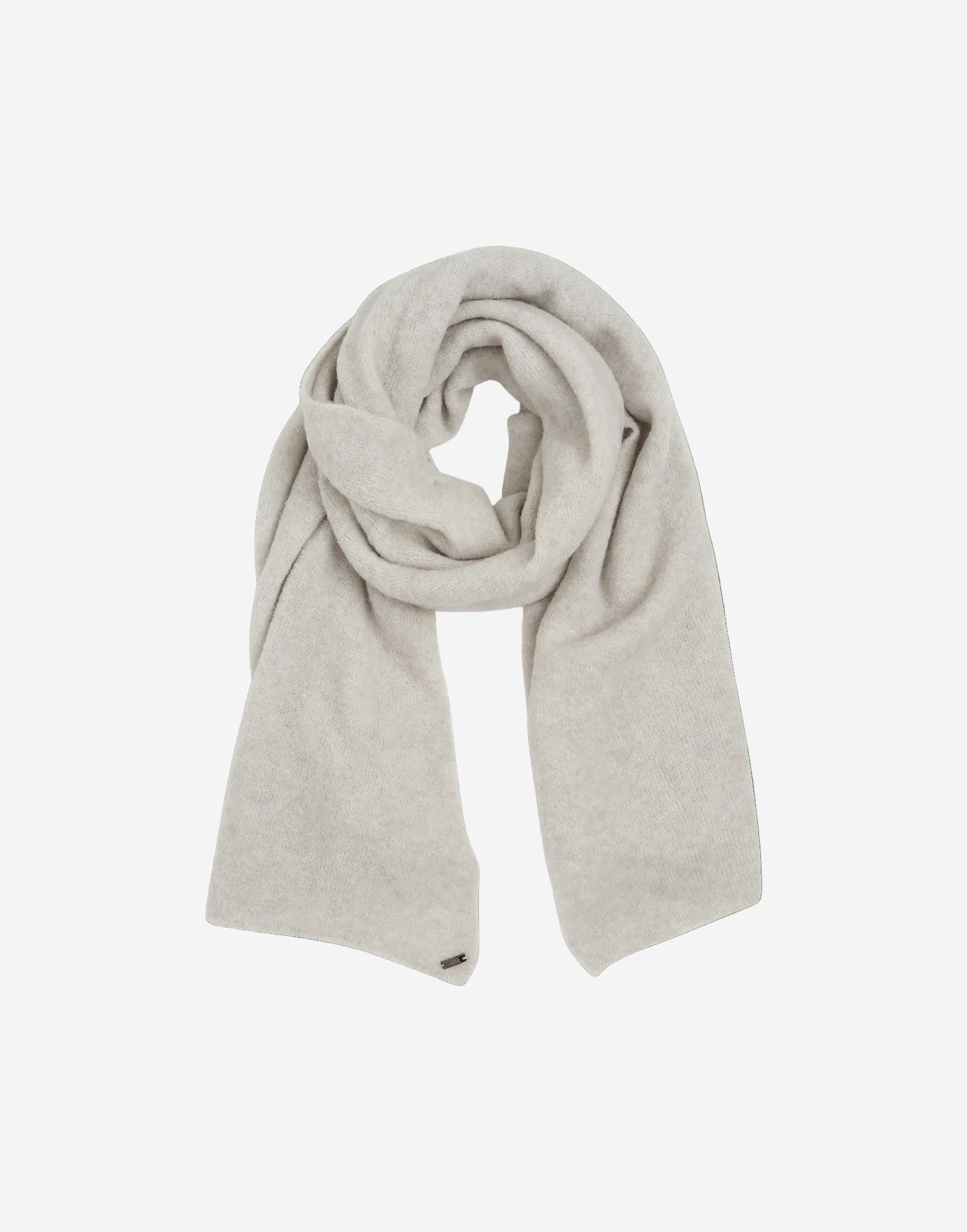 Beige scarf on a green background