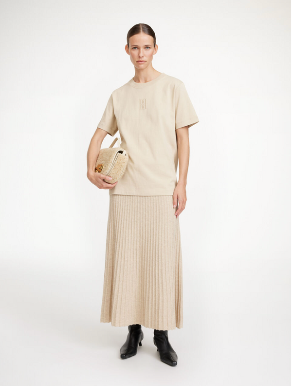 Hevina Skirt in Twill Beige