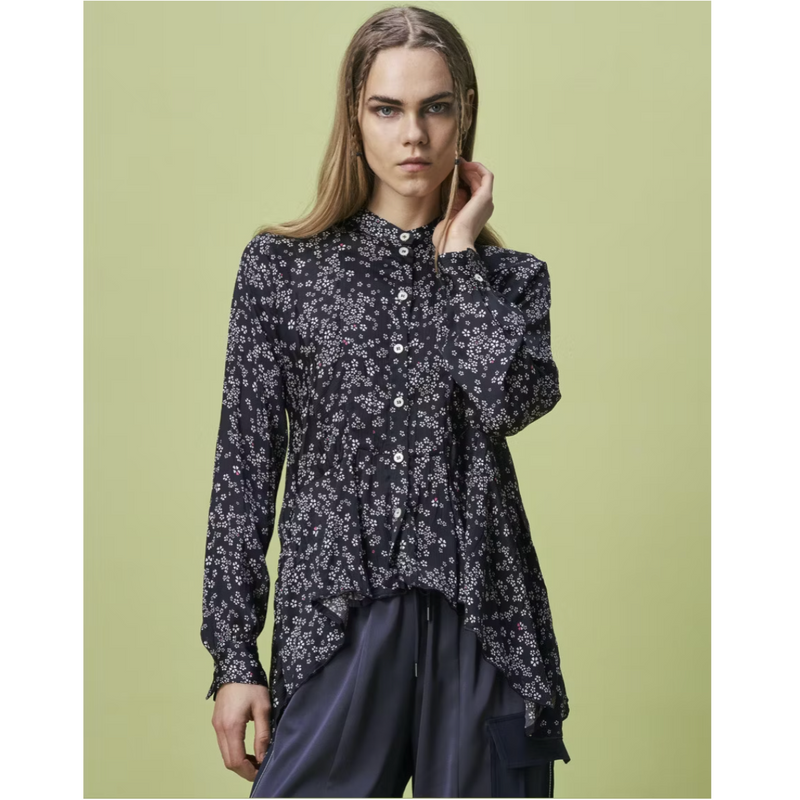 Dearly Shirt in Navy Ditsy Foral