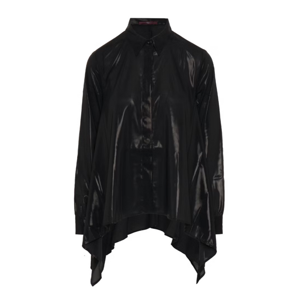 Idyllic Shirt in Black Laminate Georgette