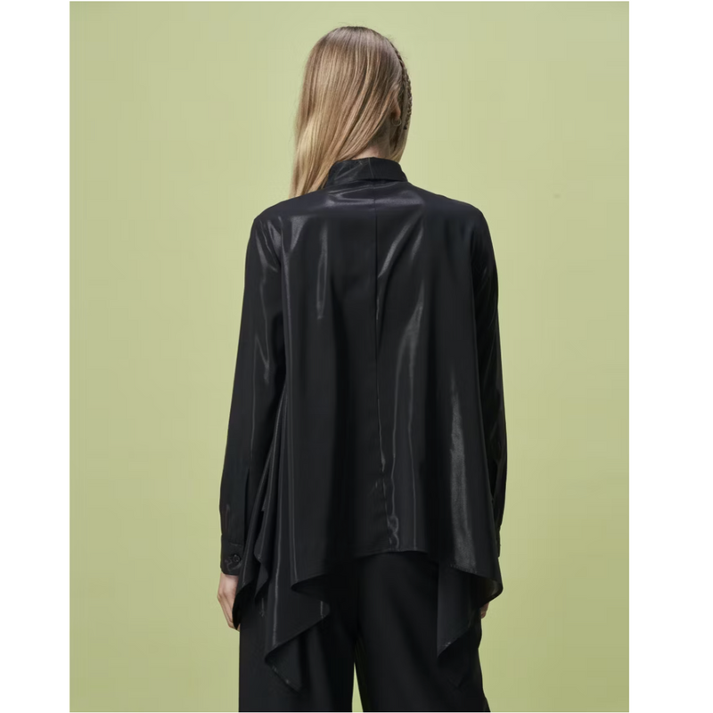 Idyllic Shirt in Black Laminate Georgette