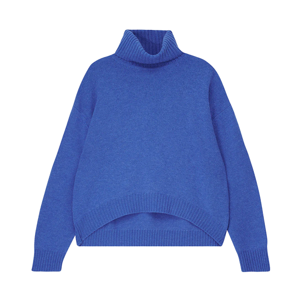 Oversize Roll Neck Sweater in Wedgewood