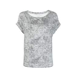 Short Sleeve Striped Tee in Charcoal