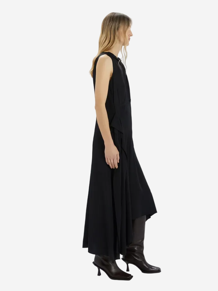 Woman wears black dress