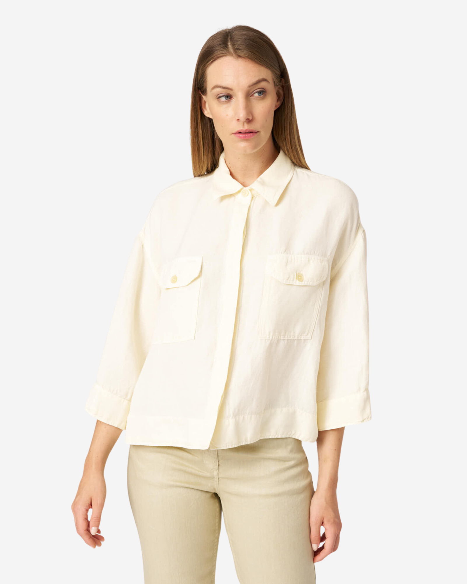Linen Women Coat Butter