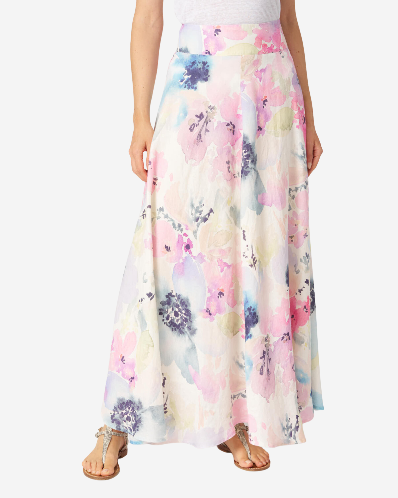 Printed Linen Maxi Skirt Printed Fabric