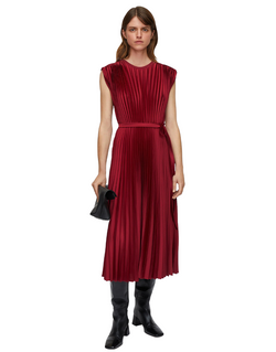 Volta Pleated Dress Red