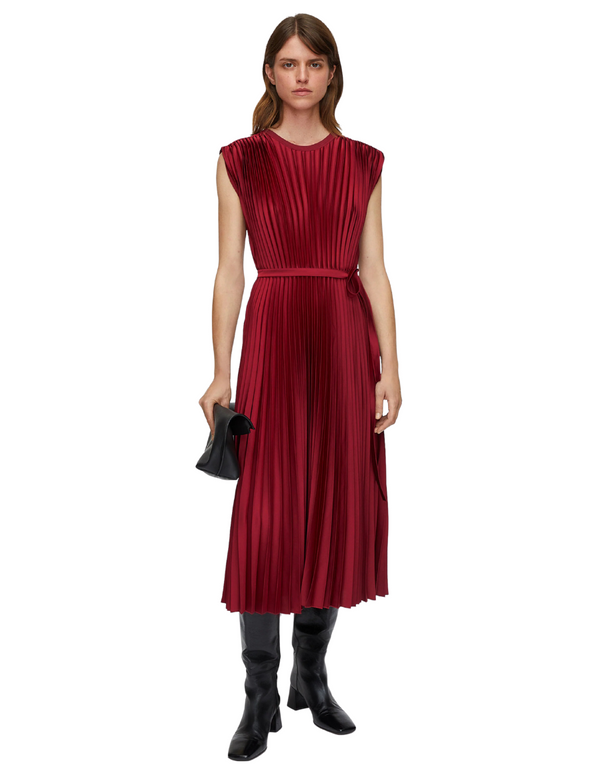 Volta Pleated Dress Red
