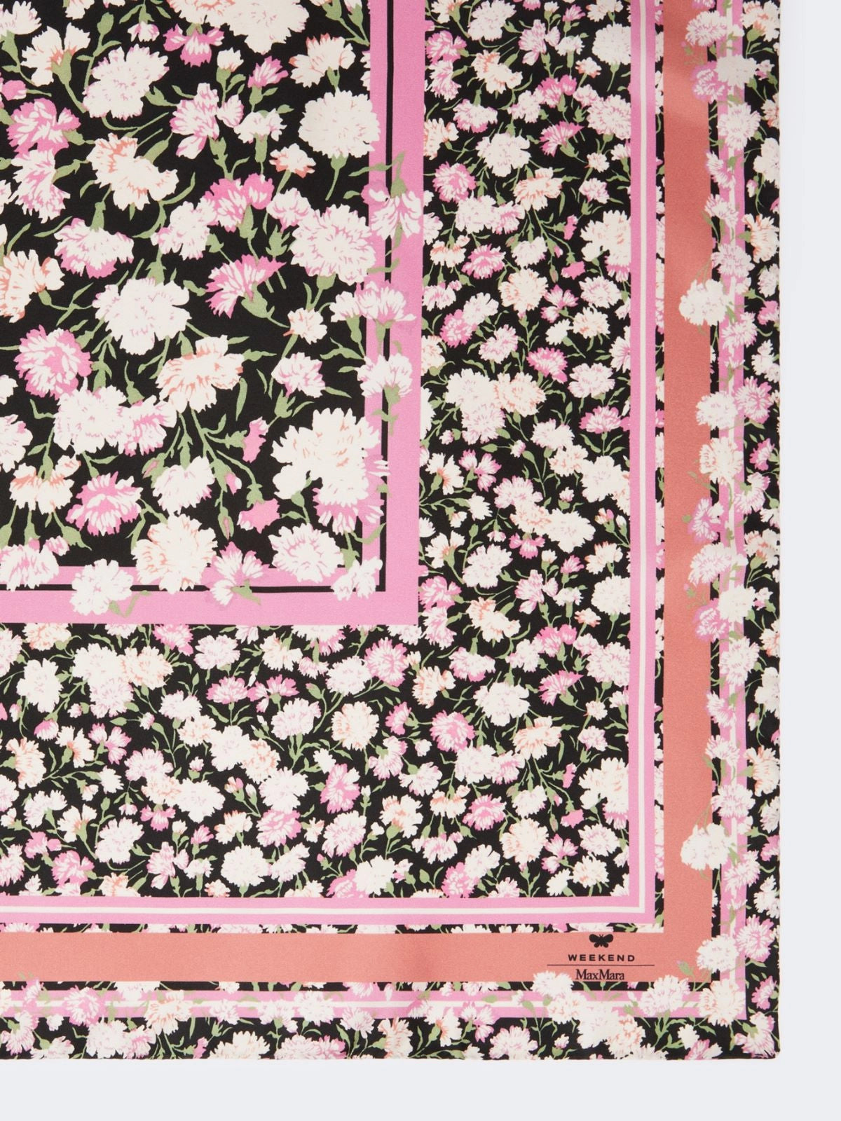 Patterned silk twill foulard Pink