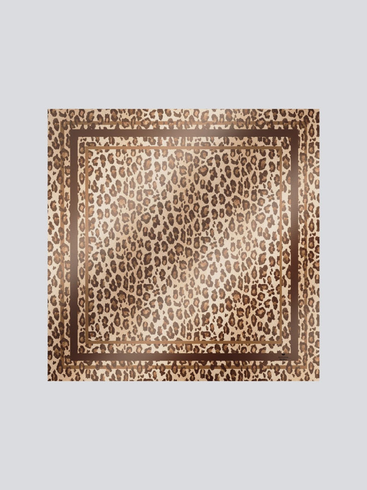Leopard print pattern on a gray background