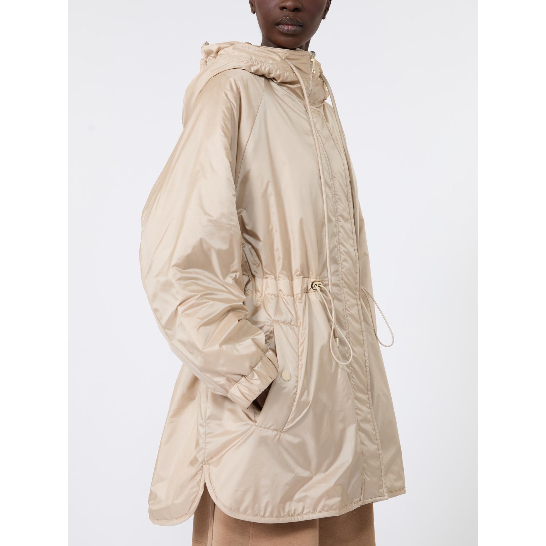 Polyester quilted coat Sand