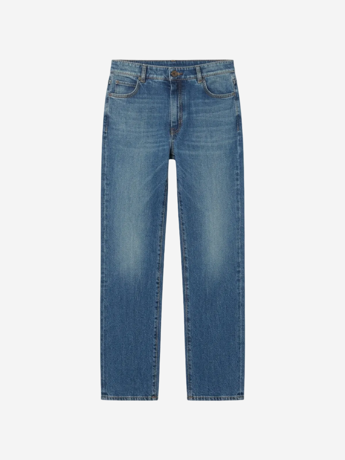 Blue jeans on a white background