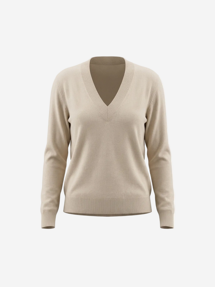 Beige sweater on a white background