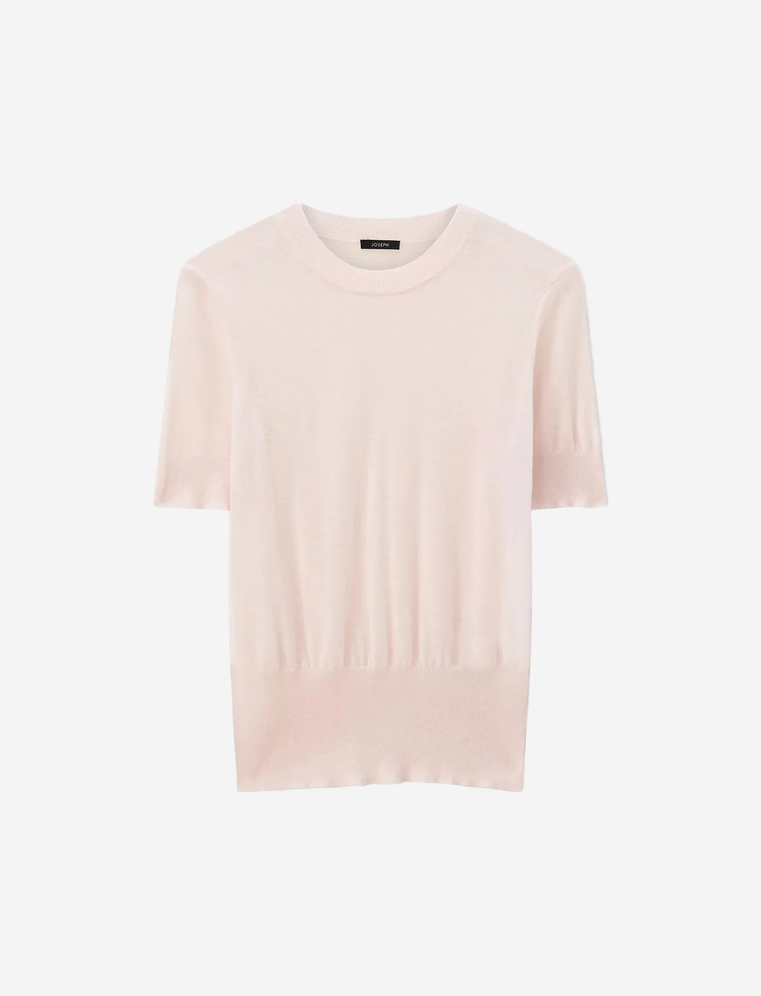 Light pink t-shirt on a light gray background