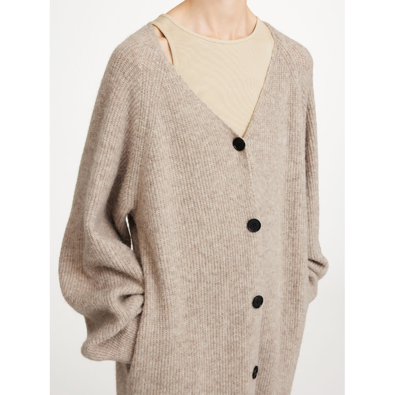 Cyrus Long Cardigan in Beige