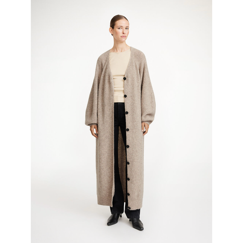 Cyrus Long Cardigan in Beige