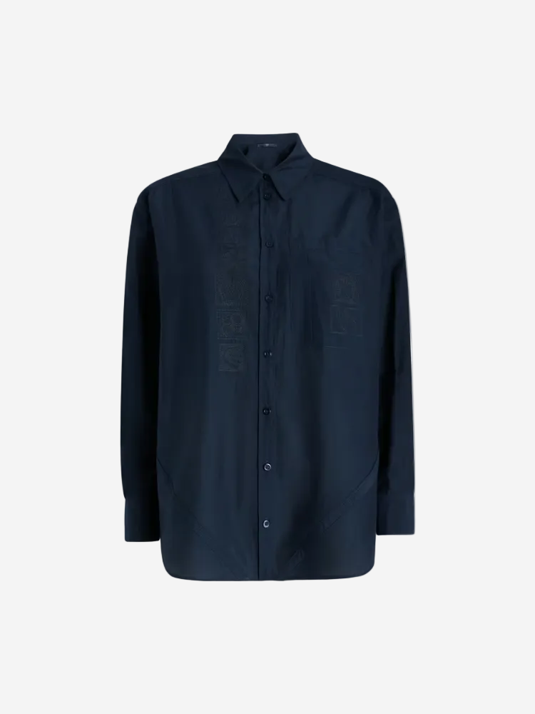 Navy blue shirt on a white background