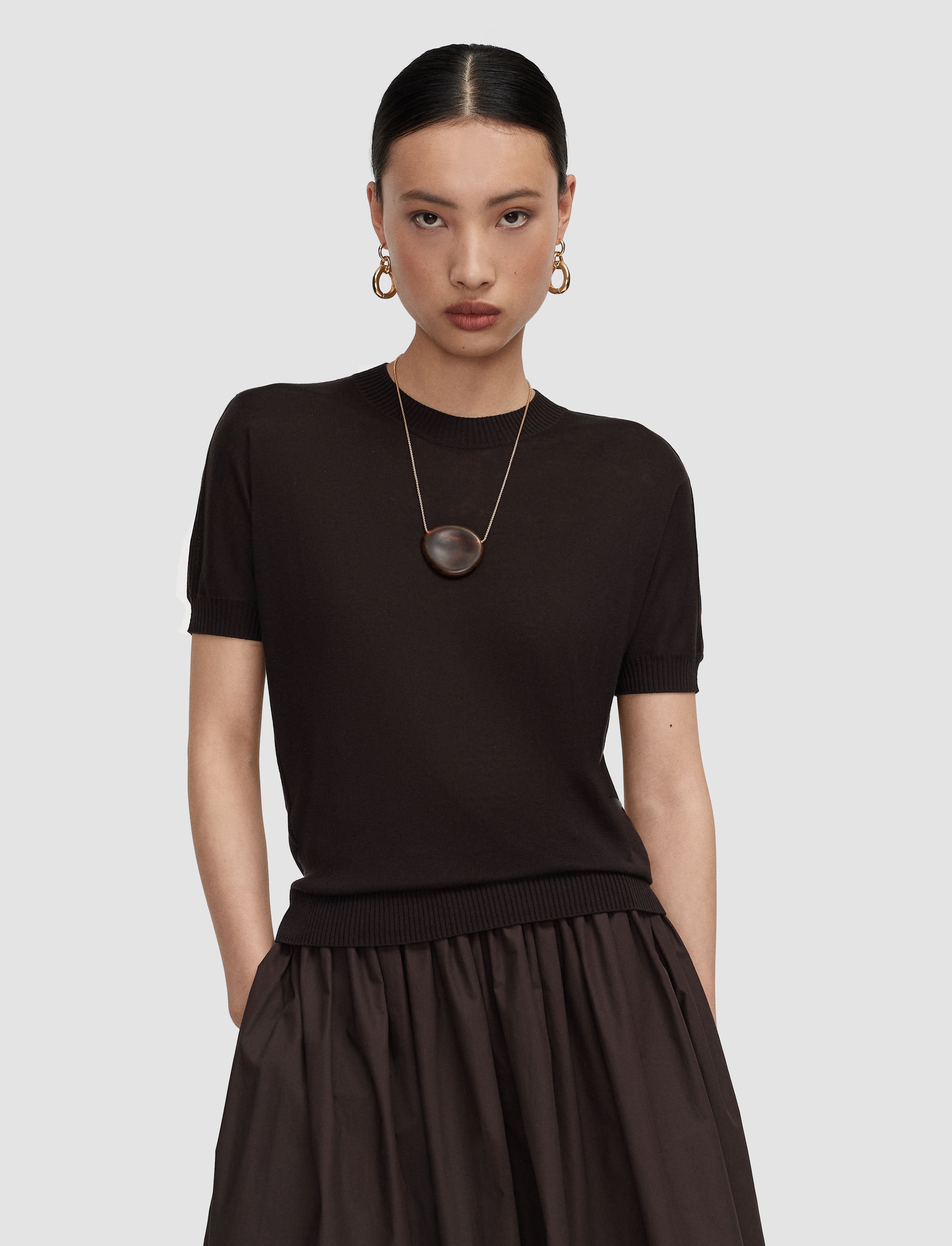 Jana Silk Knit Top Espresso