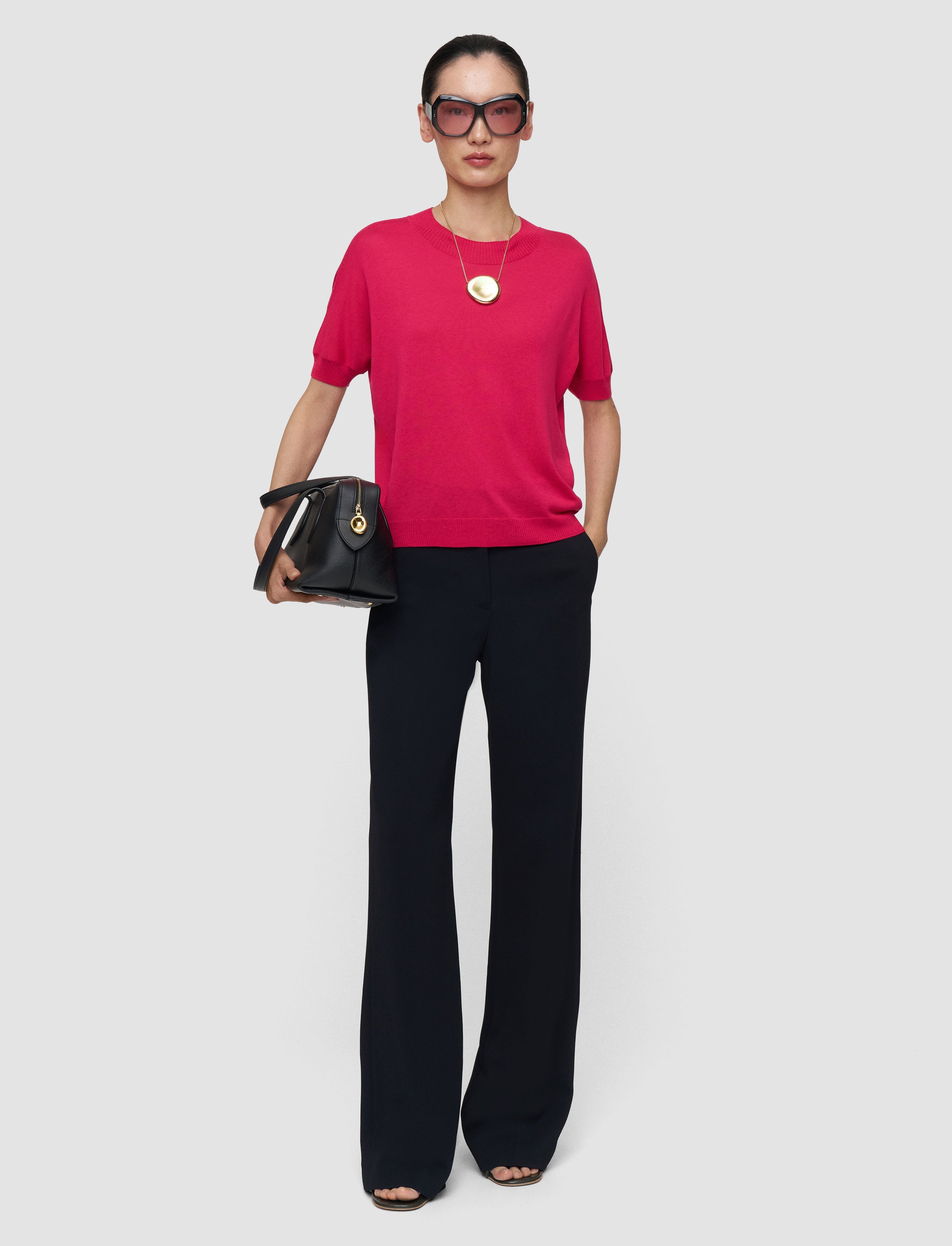 Jana Silk Knit Top Fuchsia