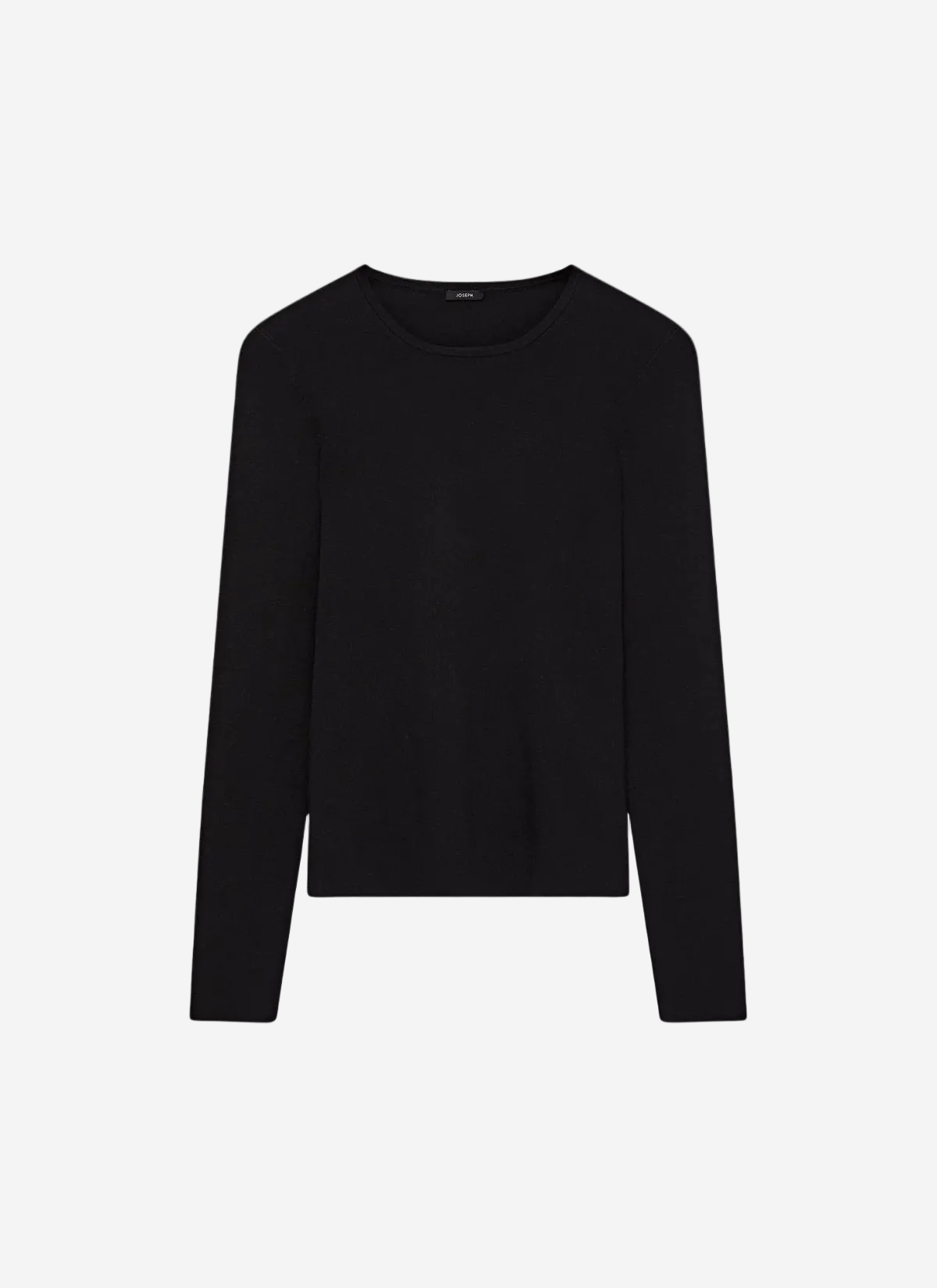Black long-sleeve shirt on a white background