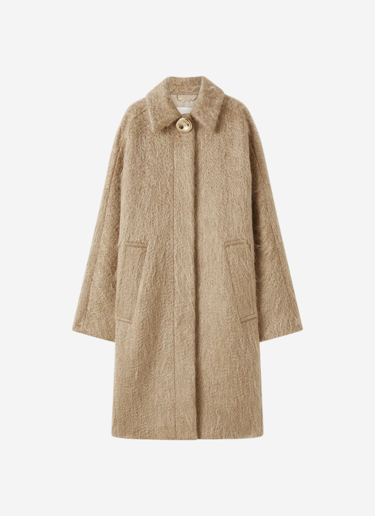 Beige coat on a white background