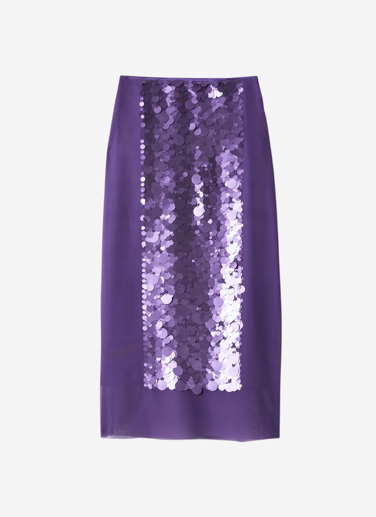 Purple skirt with sequin detailing on a white background