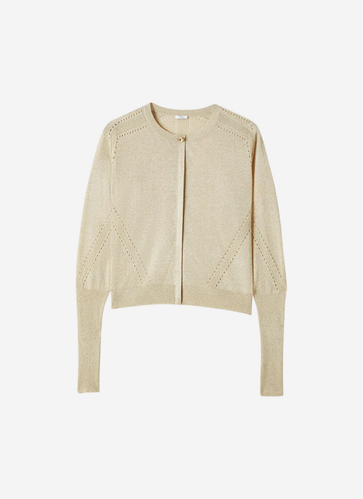 Beige cardigan on a white background