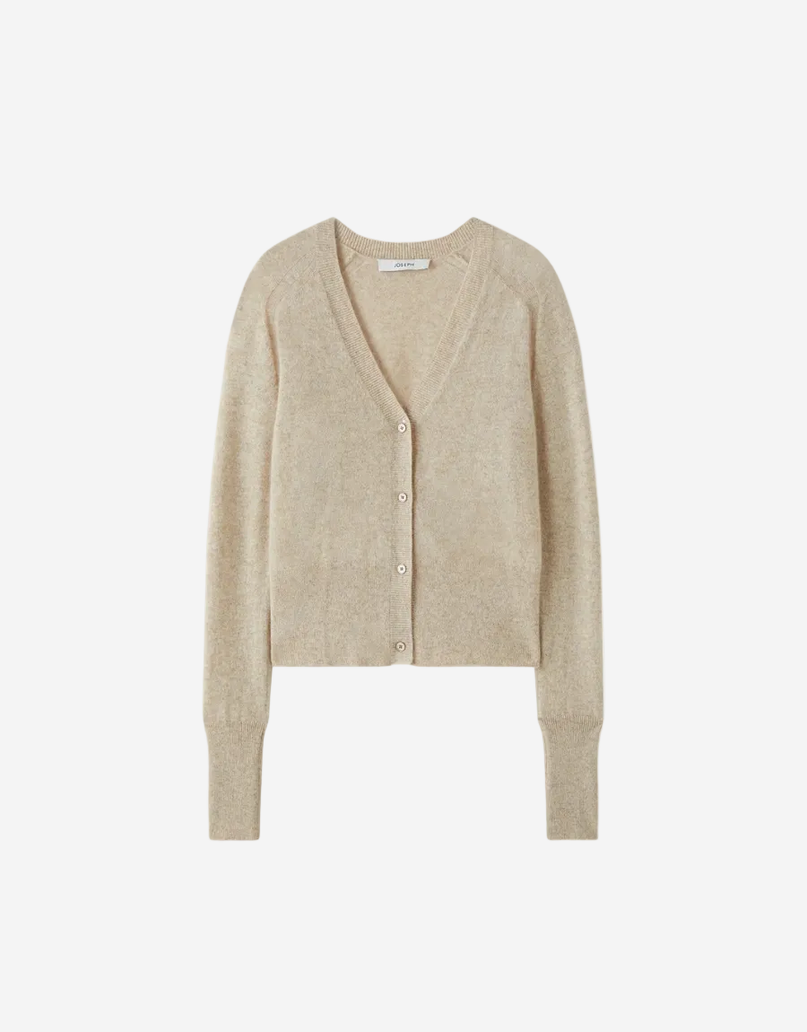 Beige cardigan on a white background