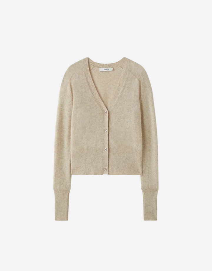 Beige cardigan on a white background