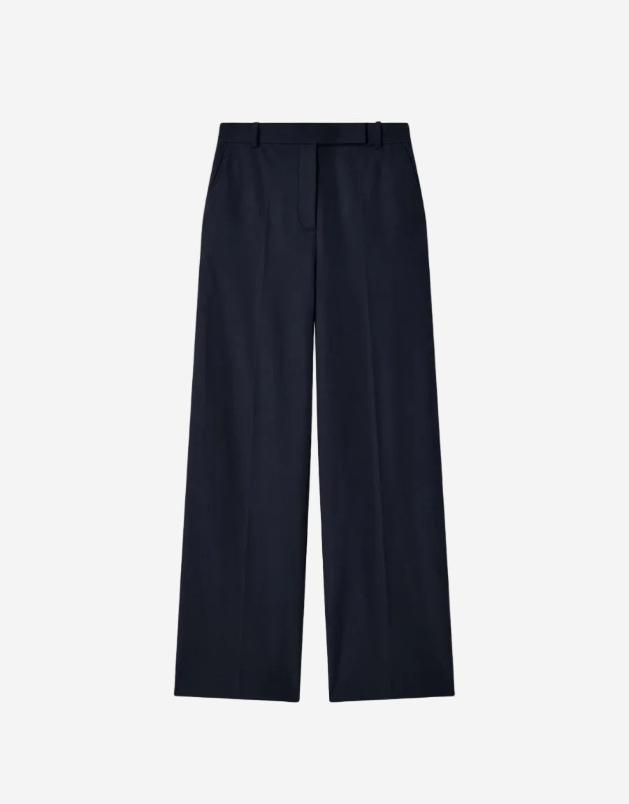 Navy blue pants on a white background