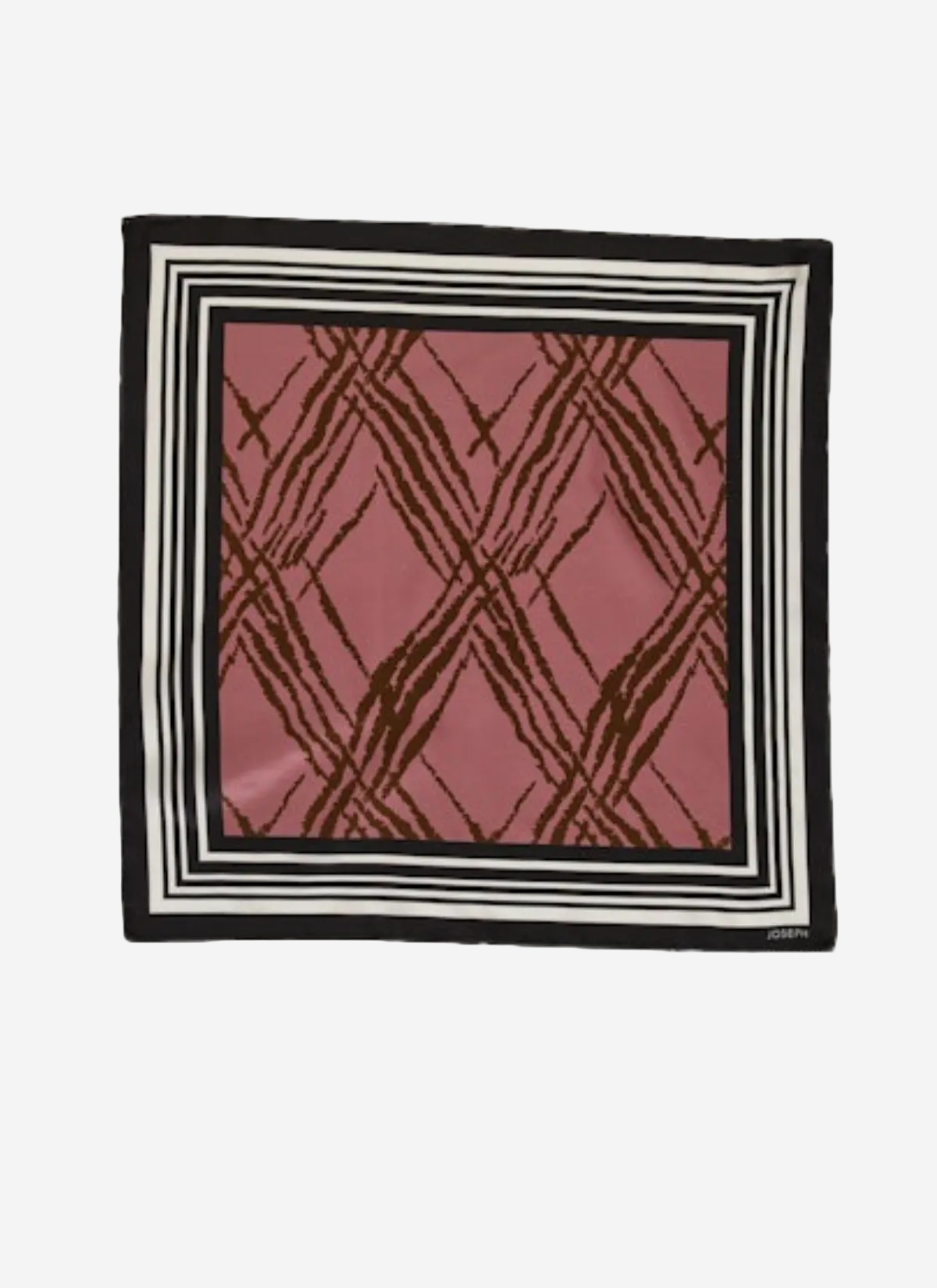 Square scarf with a patterned design on a white background