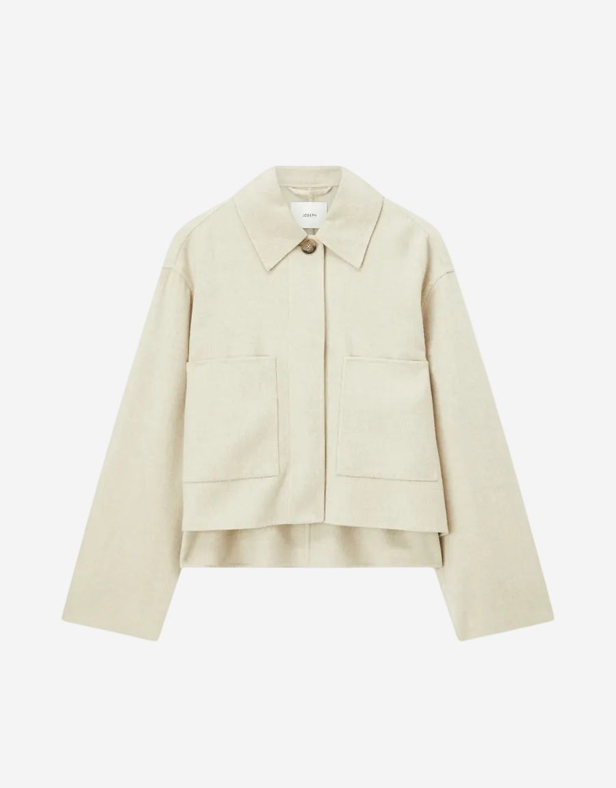 Beige jacket on a white background
