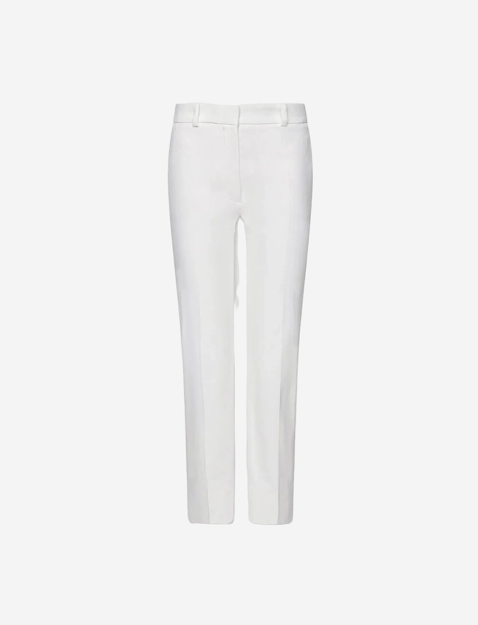 White pants on a light gray background