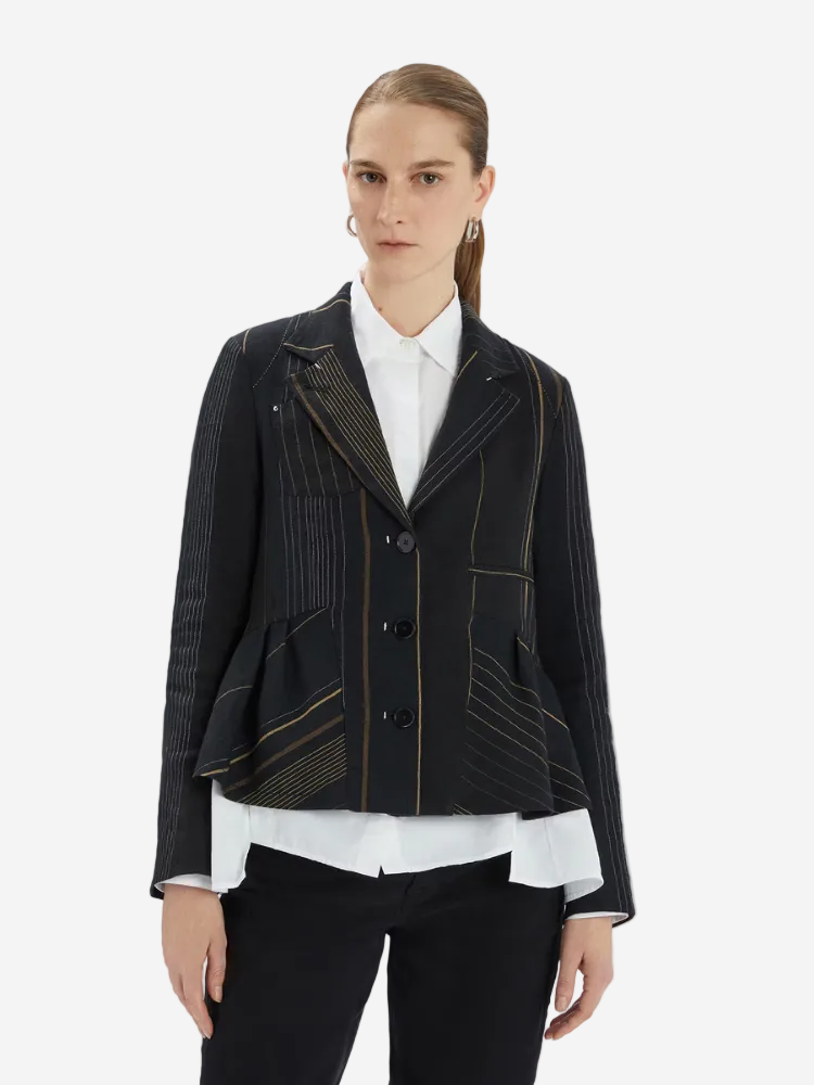 Mimi Jacket  Black Pinstripe