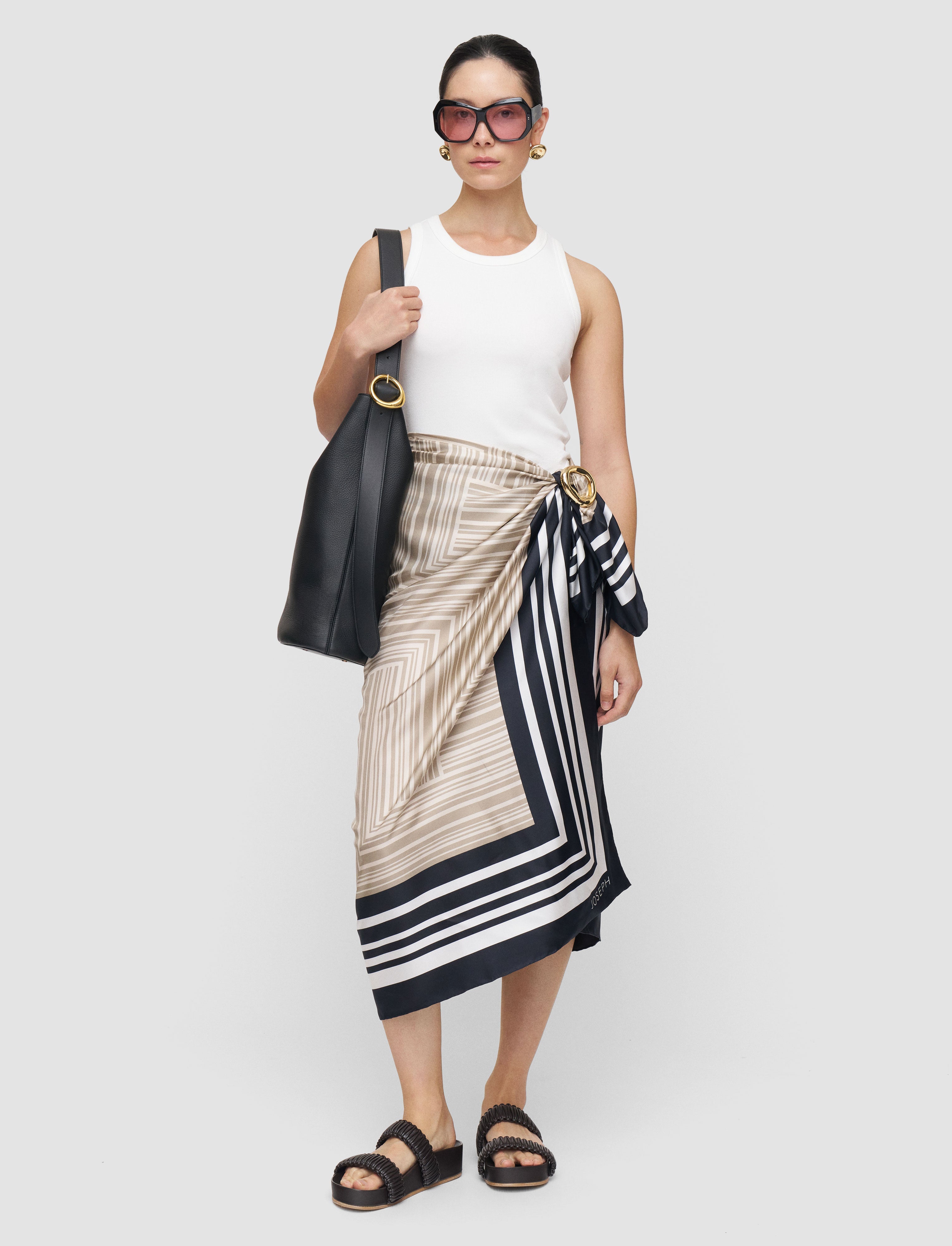Nixie XL Silk Scarf Sandstone Dark Powder