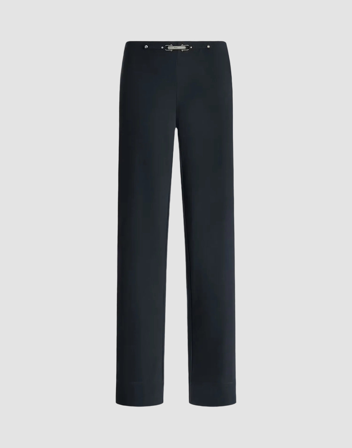 Green pleated pants on a white background