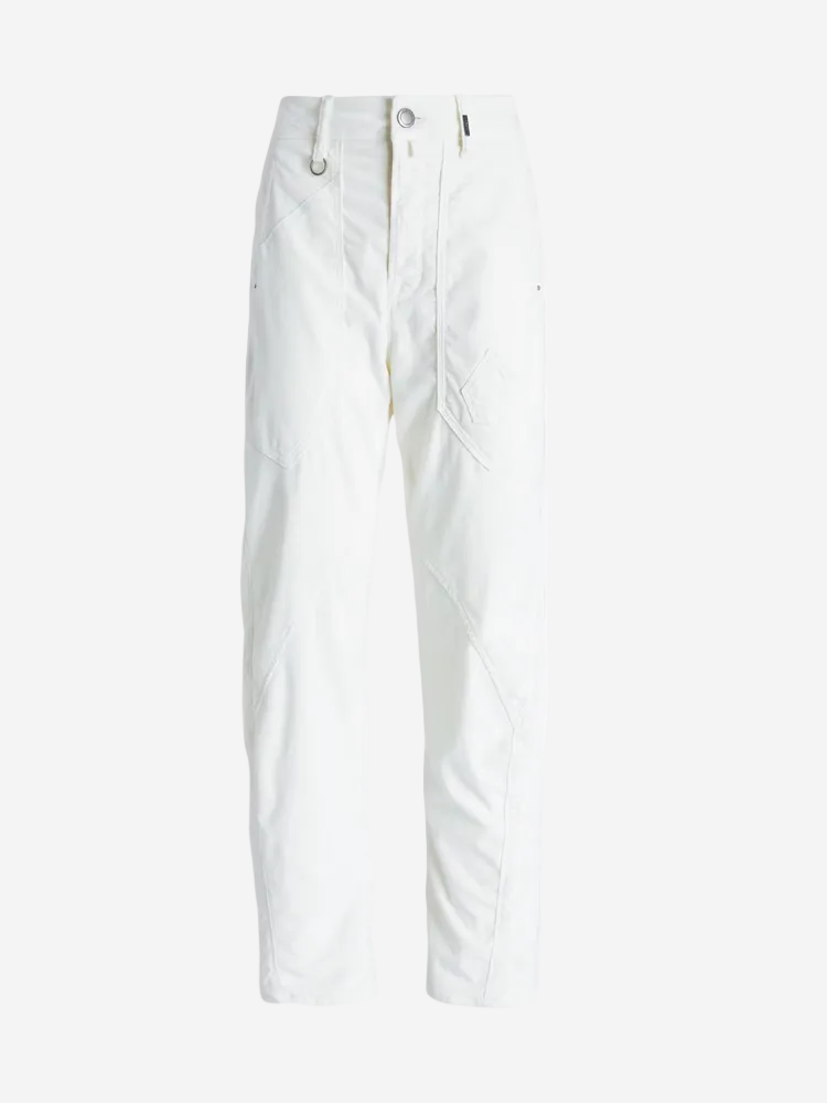 White pants on a white background