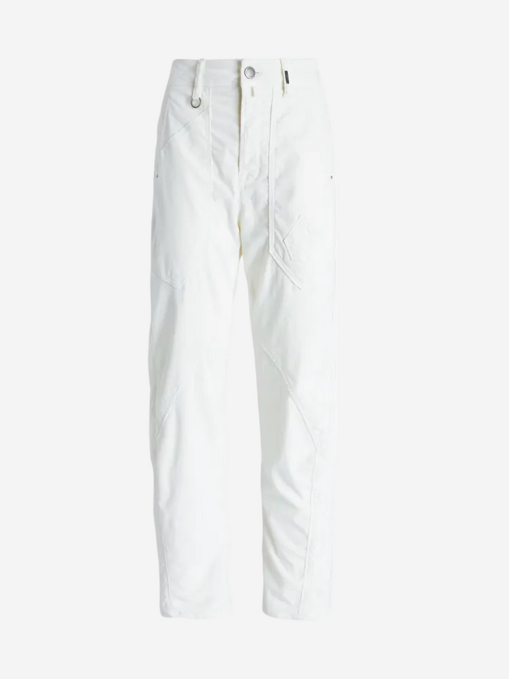 White pants on a white background