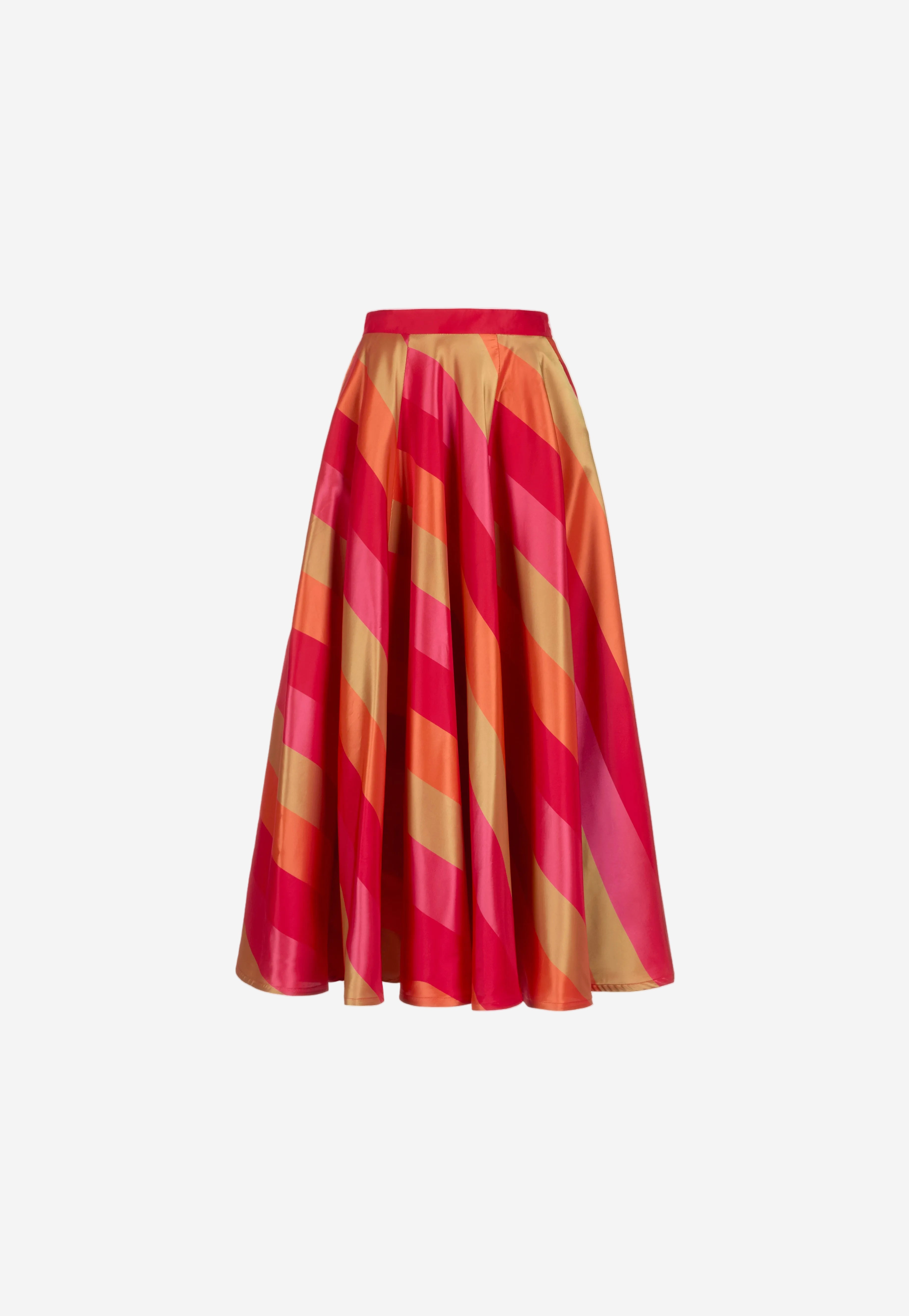Colorful striped skirt on a white background