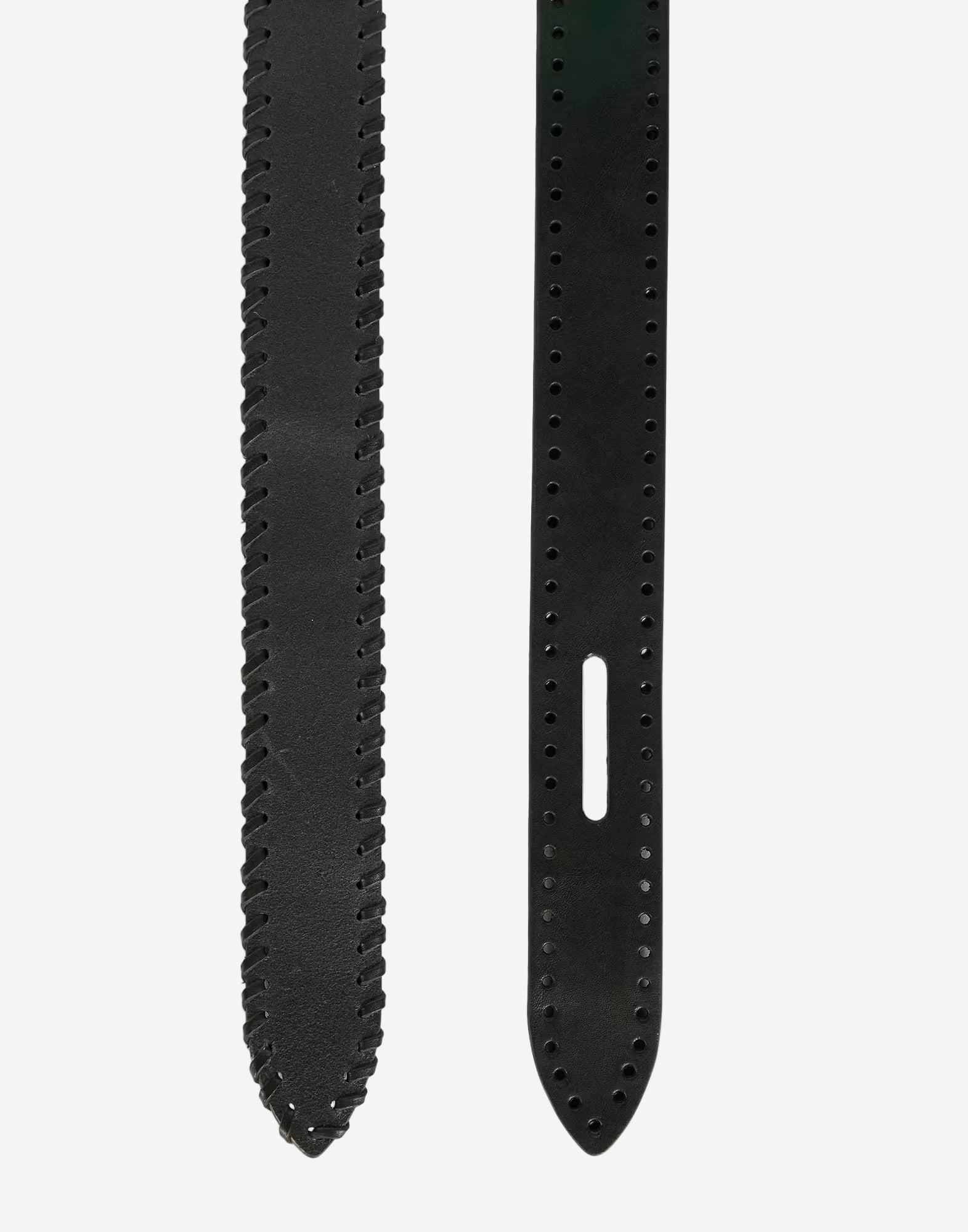 detail of black swipe belt on a white background