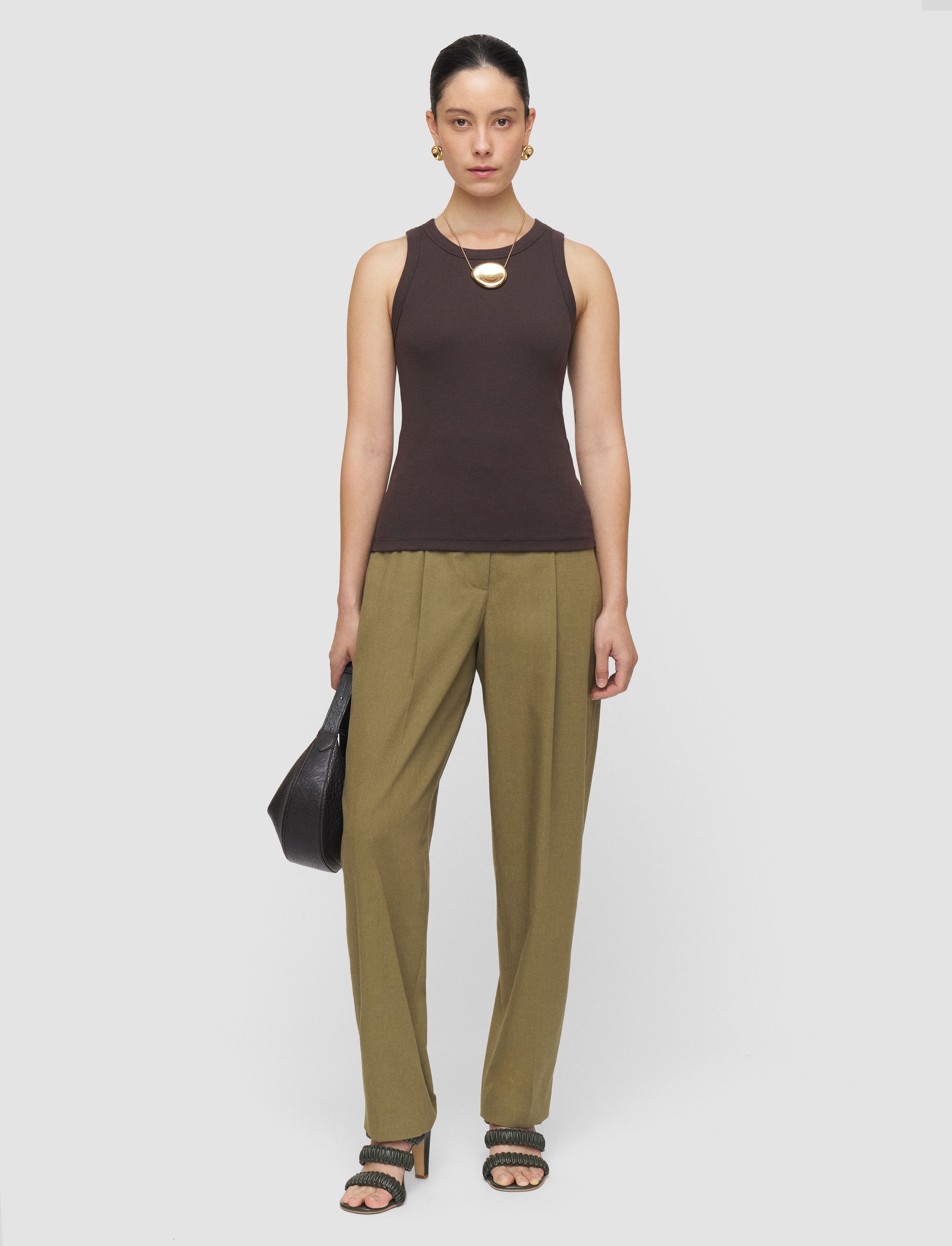 Yeux Cotton Rib Vest Espresso