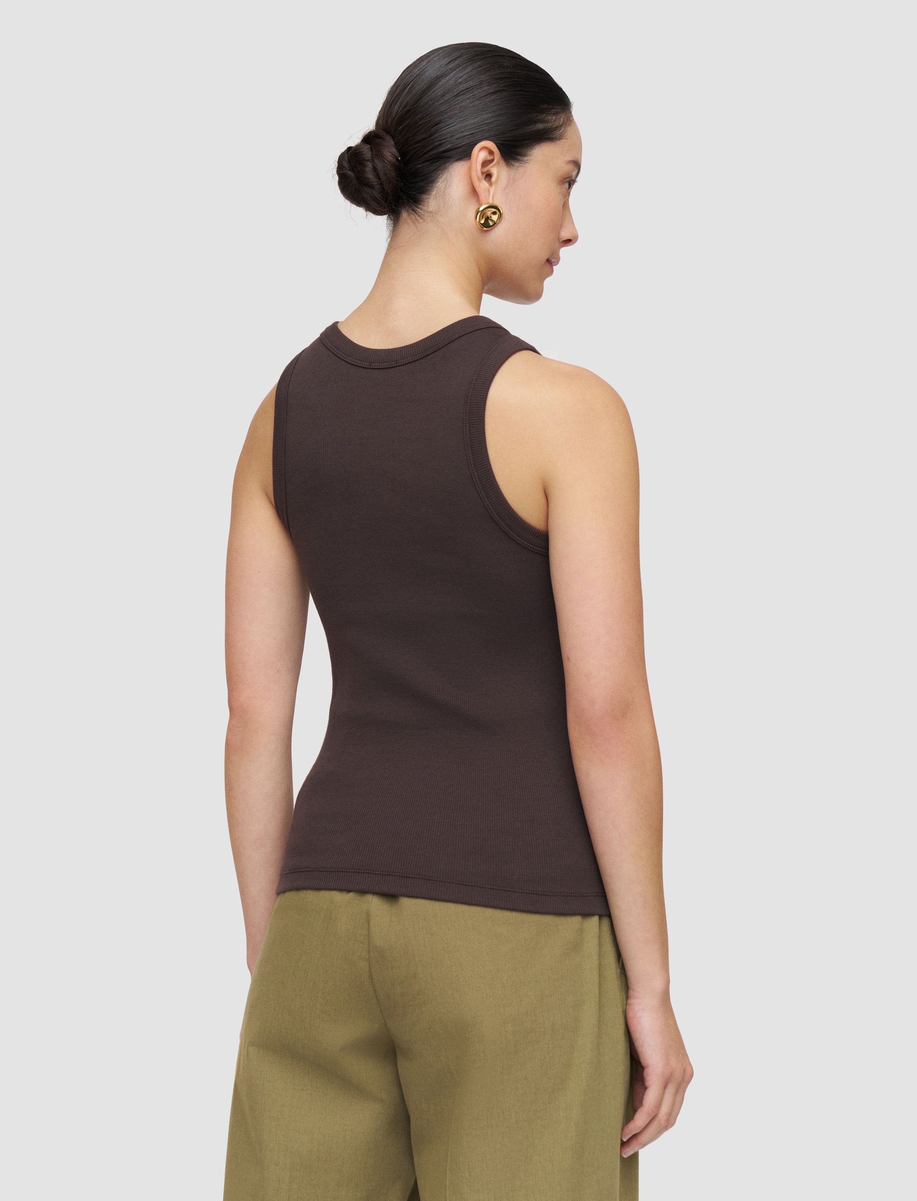 Yeux Cotton Rib Vest Espresso