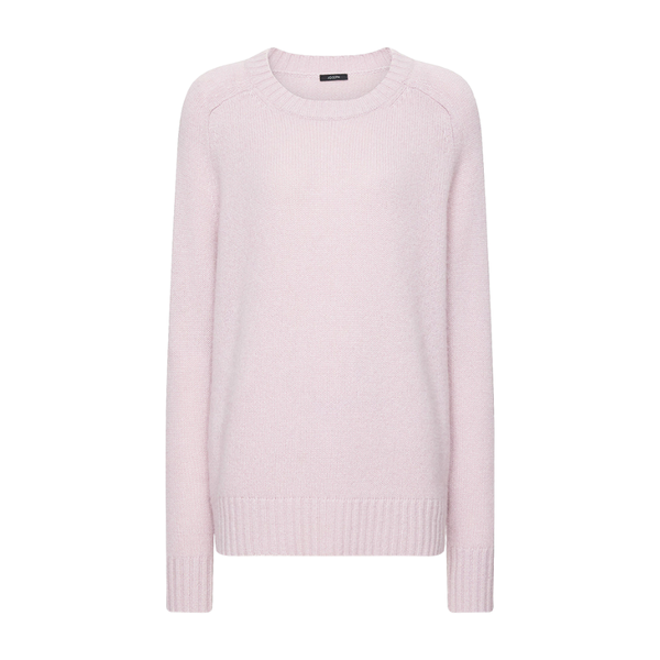 Open Cashmere Round Neck Jumper in Sweet Pea