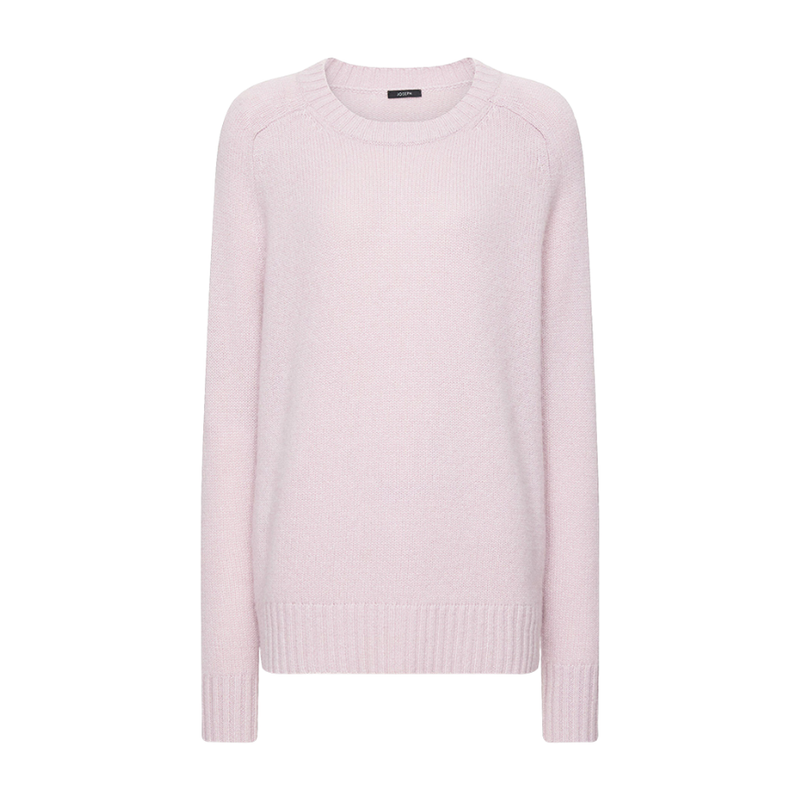 Open Cashmere Round Neck Jumper in Sweet Pea