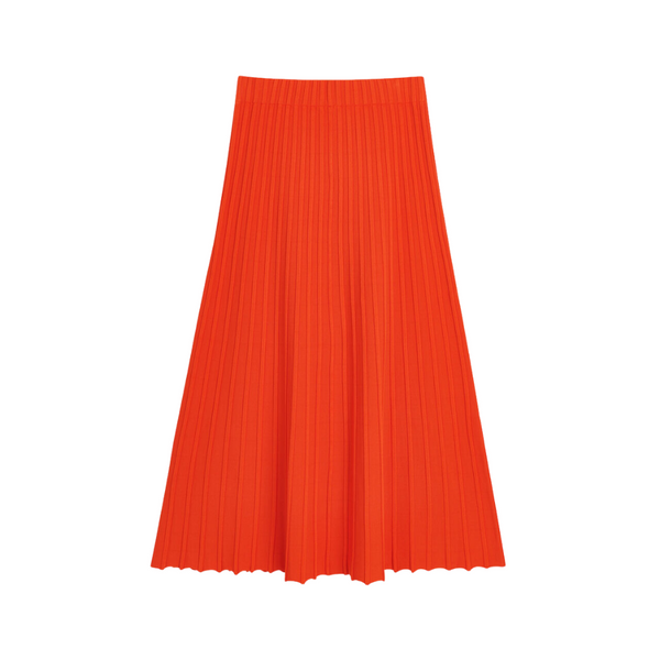 Idris Pleat Maxi Skirt in Orange
