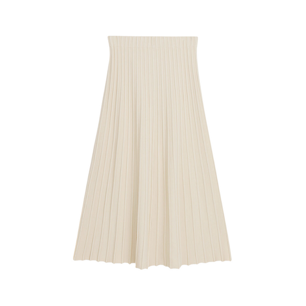 Idris Pleat Maxi Skirt in Soft White