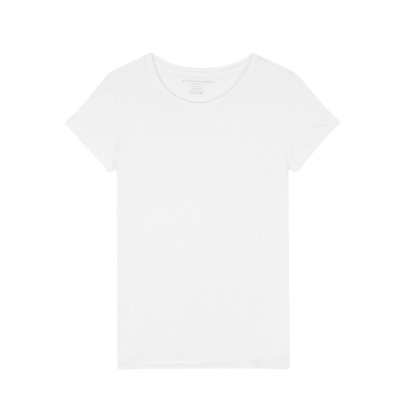 Soft Touch Short Sleeve Fitted Tee in Blanc