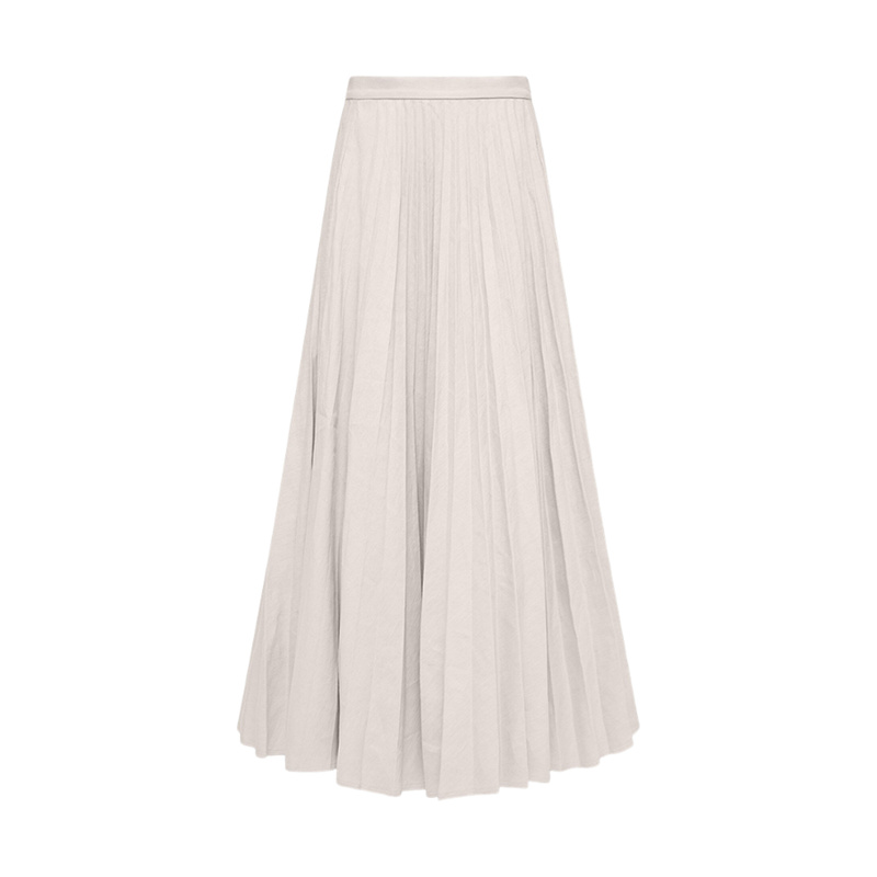 Stretch Linen Cotton Skirt in Blush