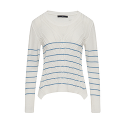 Realise Top in White Blue Stripe