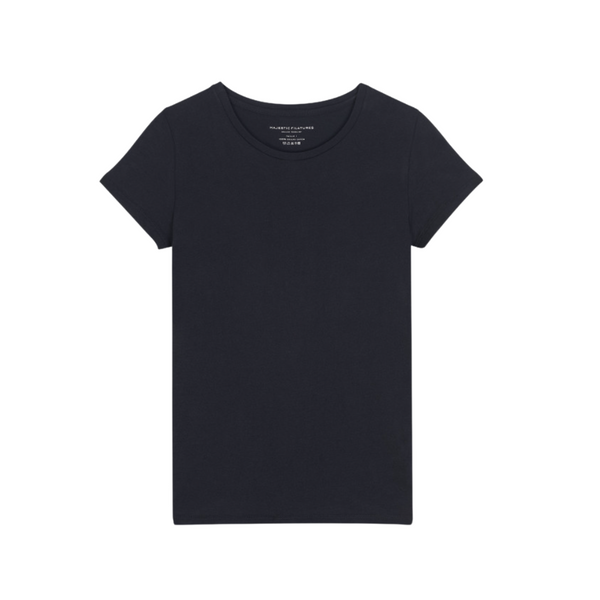 Soft Touch Short Sleeve Fitted Tee in Noir